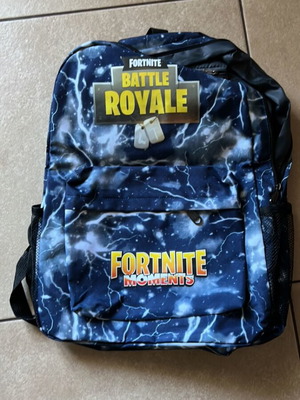 Fortnite school backpack blue with broken front zipper