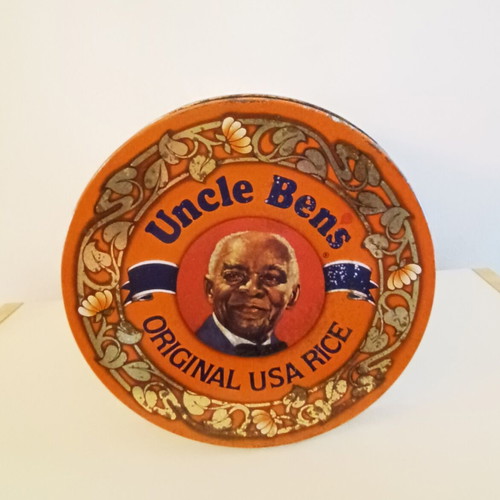 Uncle Ben's metal rice tin used
