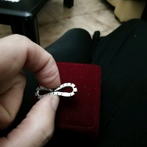 Elastic metal ring like new, silver color