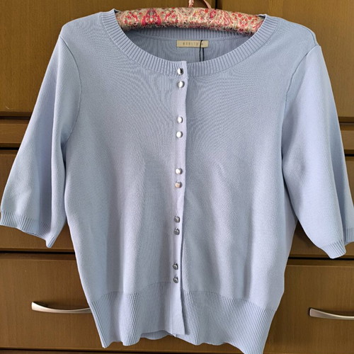 Mohito light blue blouse short sleeve brand new XS