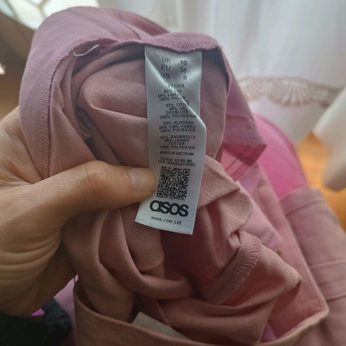Pink linen high-waisted pants United Colors of Benetton new, size 38