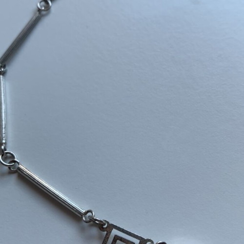 Silver jewelry set with ring and necklace used, stamped 925