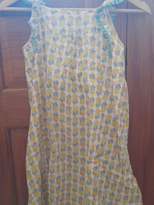 Orchestra summer dress with pineapples for 10 years, 140 cm