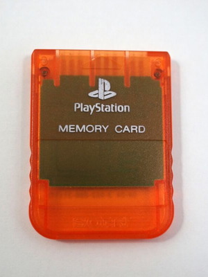 Memory Card Sony PlayStation 1 SCPH-1020 like new, orange transparent