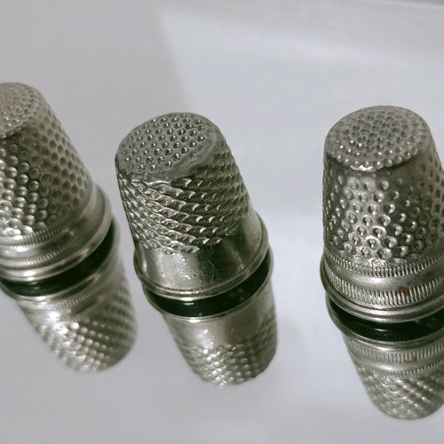Thimbles used, set of 3 sizes, German