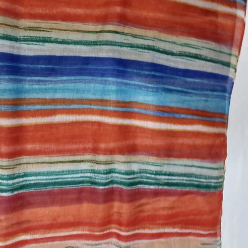 Striped pashmina 200x73cm new, multicolored, thin with vivid colors
