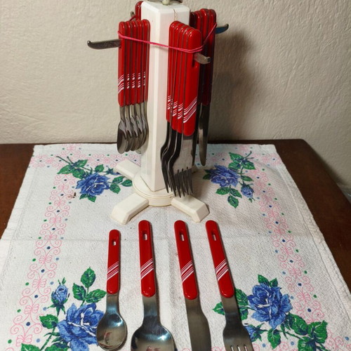 Vintage 1970s Cutlery Set 24 Pieces Made in Poland Like New