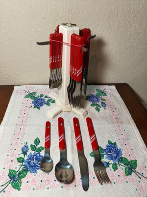 Vintage 1970s Cutlery Set 24 Pieces Made in Poland Like New