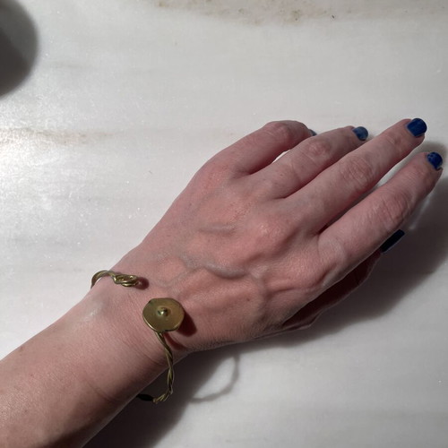 Handcrafted adjustable brass bracelet