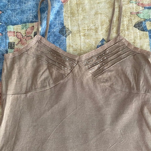 Vintage beige top Sarah Lawrence new, cotton 2000s