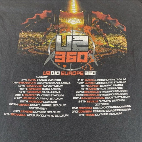 U2 360 Degree Tour Europe T-shirt used, black, size XL
