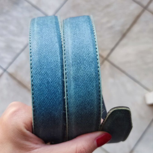 Vintage blue belt with silver buckle
