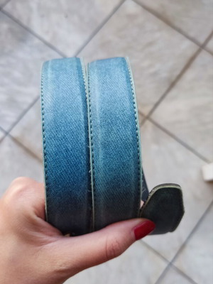 Vintage blue belt with silver buckle