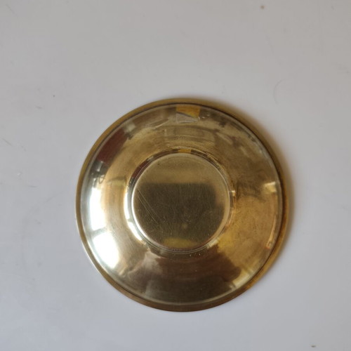 Lalaounis decorative plate used, brass and 925 silver, 12 cm