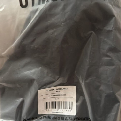 Gymshark Compression Tshirt M New, Black