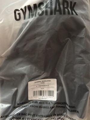 Gymshark Compression Tshirt M New, Black