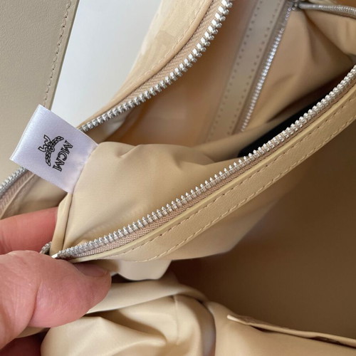 MCM Aren Monogram Jacquard Tote Bag New Beige