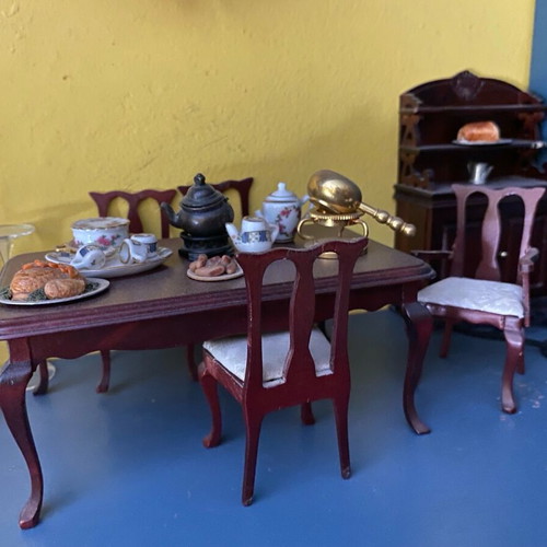 Harrods dining table and buffet miniatures used for dollhouse