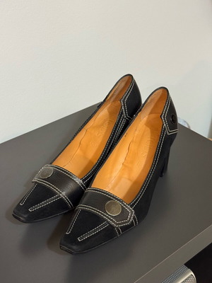 Tod’s pumps used, leather, size 38, black block heel