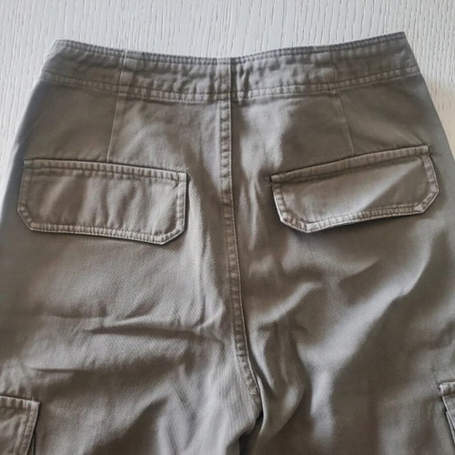 Zara green denim pants with pockets xxsmall like new