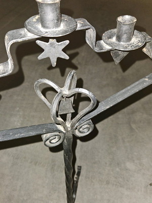 Forged floor candlestick used with 5 holders, Scandinavian style
