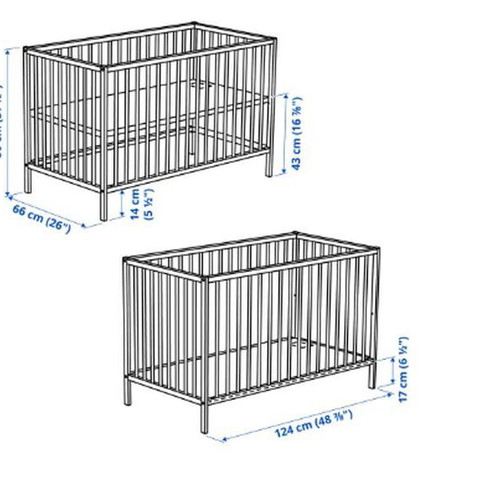 IKEA Baby Cot used with mattress and accessories