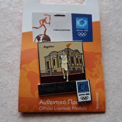 Olympic Pin Athens 2004 Torch Relay Agrinio new