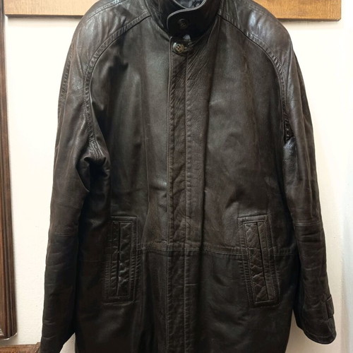 Vittorio Italia men's jacket 100% leather like new, brown, size L