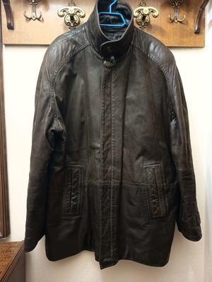 Vittorio Italia men's jacket 100% leather like new, brown, size L