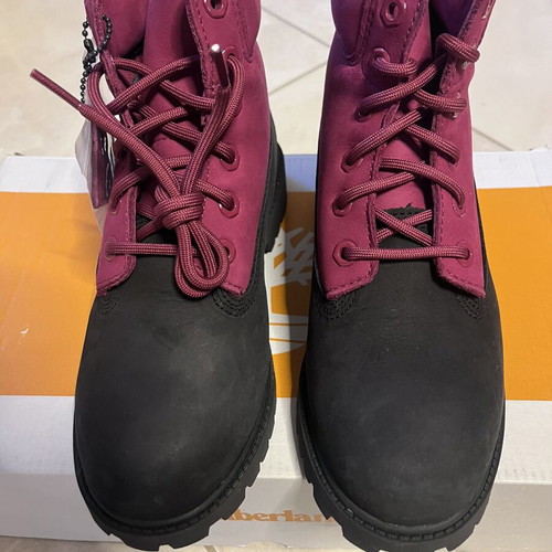 Timberland boots size 40, black and red