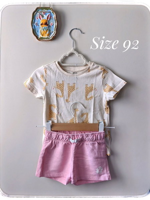 Summer pink toddler shorts used with gift t-shirt age 2