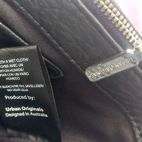 Urban Originals vegan leather shoulder bag, black with silver studs