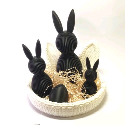 Easter Decoration Set new with 3 Bunnies and Egg in Basket