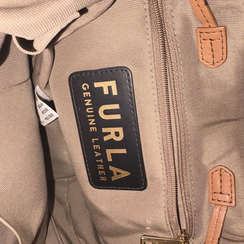 Furla Flow S leather backpack, brandy brown