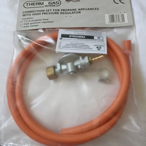 Thermogas propane connection set with high pressure regulator