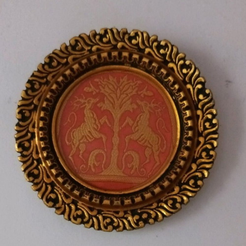 Antique embroidery 19x18 cm used
