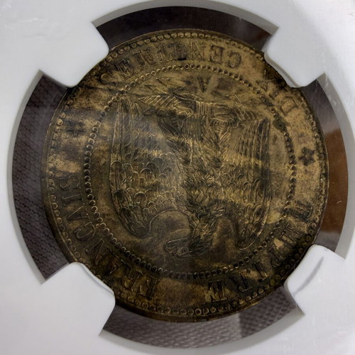 1862A France 10 Centimes coin certified by NGC, like new