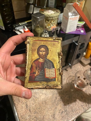 Handmade Jesus Christ image like new, small size