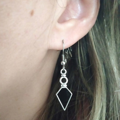 Boho earrings new with metal detail and steel hook