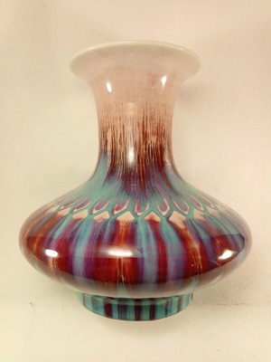 Porcelain vase handmade Ox Blood Sang De Boeuf Langyao Hong Flambe made to order