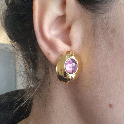 Vintage earrings used with purple stone