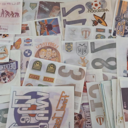 Sidertypa magazine scraps used, lot of 34 double and 40 single pages from 1980s