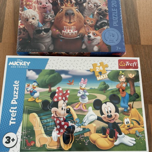 Trefl puzzle set new with Mickey Mouse and animal themes