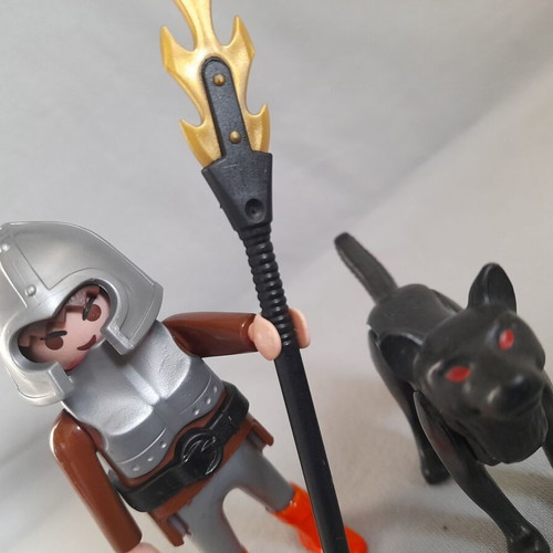 Playmobil knight with wolf used set
