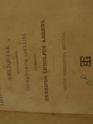 Bucolicorum Graecorum used book with minor wear
