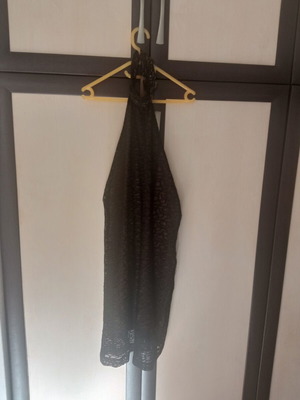 Black lace dress halter neck used, size M