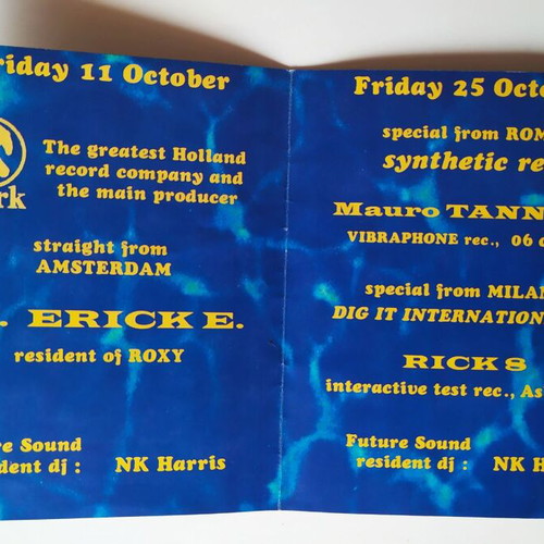 Club Zero flyer used, Future Sound 11 & 25/10/1996