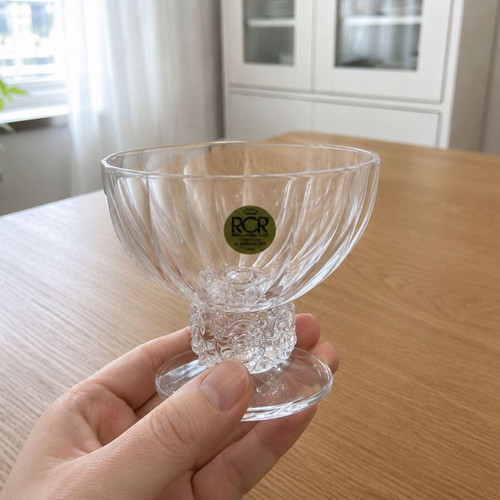 RCR Royal Crystal Rock Crystal Dessert Bowls set of 6, vintage