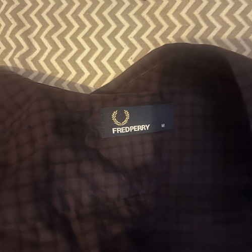 Fred Perry checkered shirt, black, size M L