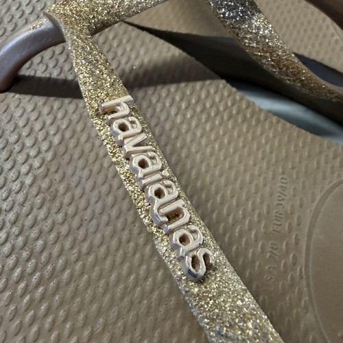 Havaianas Slim Glitter Flip-Flops Set of 2 Pairs, Used, Size EU 39
